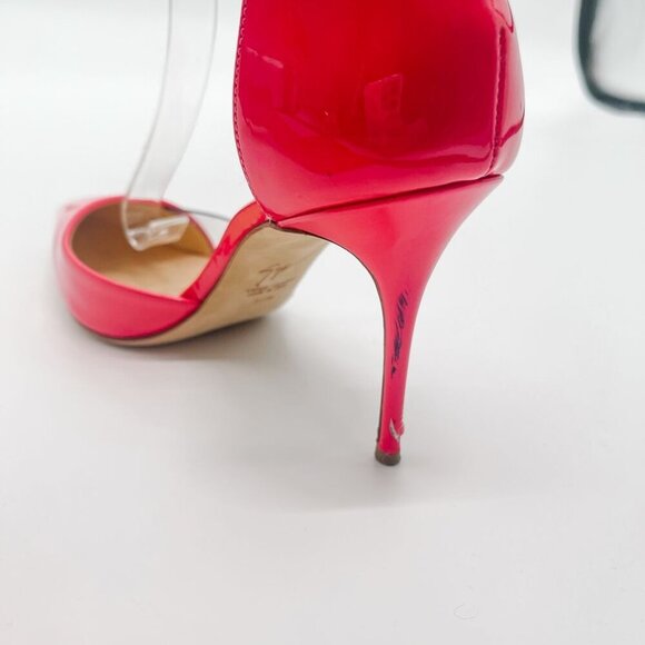 Giuseppe Zanotti Patent Leather Hot Pink Pointed Toe D'Orsay Pumps Heels 38.5 - Picture 10 of 11